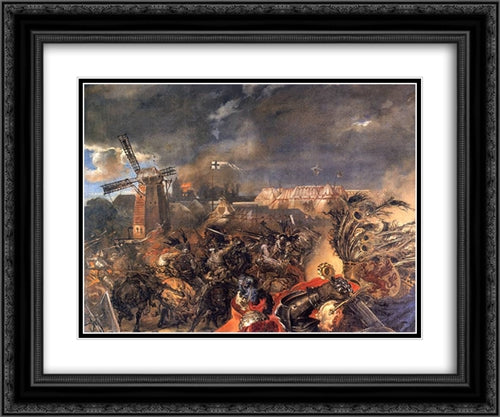 Battle of Grunwald (detail) 24x20 Black Ornate Wood Framed Art Print Poster with Double Matting by Matejko, Jan