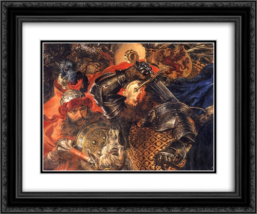 Battle of Grunwald (detail) 24x20 Black Ornate Wood Framed Art Print Poster with Double Matting by Matejko, Jan