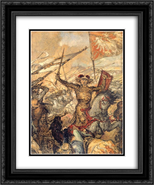 Battle of Grunwald (detail) 20x24 Black Ornate Wood Framed Art Print Poster with Double Matting by Matejko, Jan