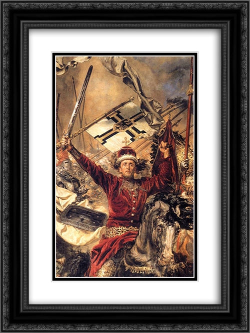 Battle of Grunwald (detail) 18x24 Black Ornate Wood Framed Art Print Poster with Double Matting by Matejko, Jan