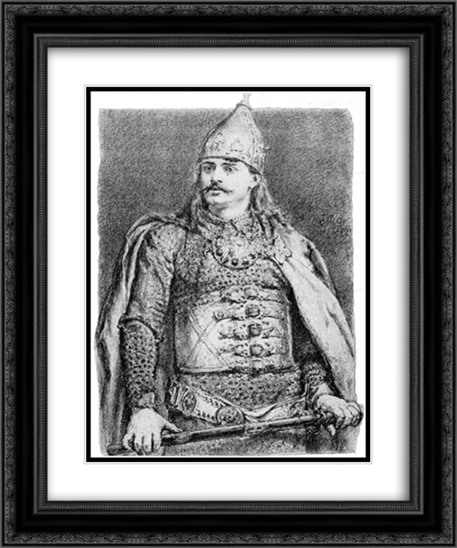 Boleslaw III of Poland (Boleslaw the Wry mouthed) 20x24 Black Ornate Wood Framed Art Print Poster with Double Matting by Matejko, Jan