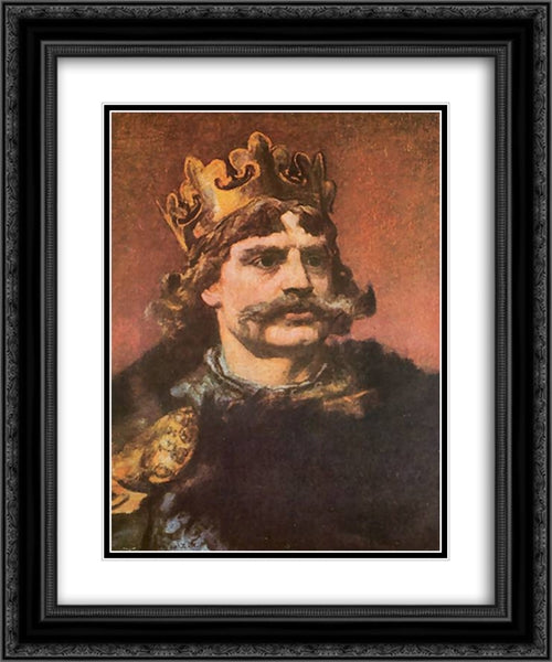 Boleslaw the Brave 20x24 Black Ornate Wood Framed Art Print Poster with Double Matting by Matejko, Jan