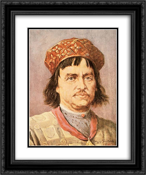 Boleslaw the Chaste 20x24 Black Ornate Wood Framed Art Print Poster with Double Matting by Matejko, Jan