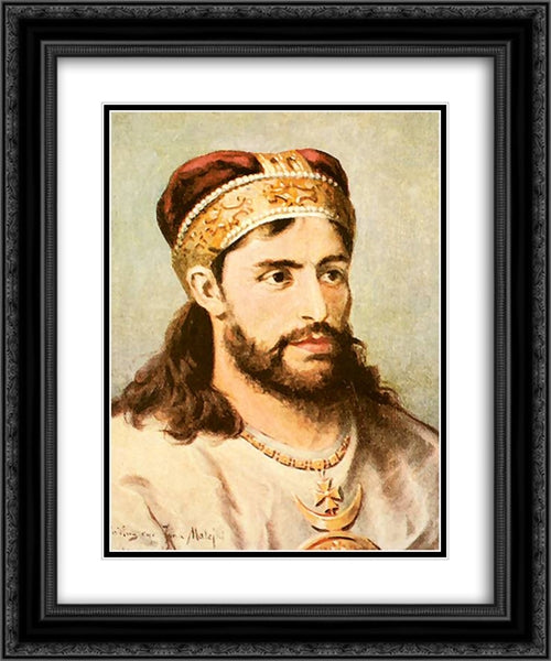 Casimir the Just 20x24 Black Ornate Wood Framed Art Print Poster with Double Matting by Matejko, Jan