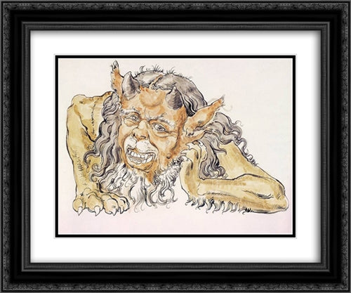 Devil 24x20 Black Ornate Wood Framed Art Print Poster with Double Matting by Matejko, Jan