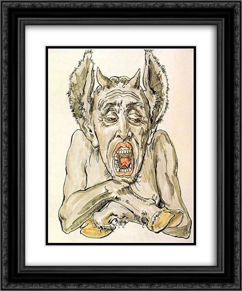 Devil 20x24 Black Ornate Wood Framed Art Print Poster with Double Matting by Matejko, Jan