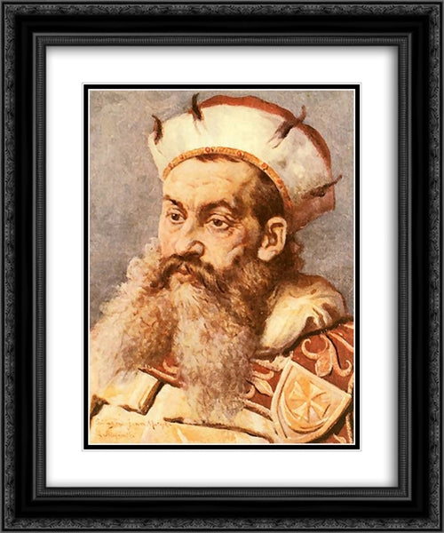 Henry the Bearded 20x24 Black Ornate Wood Framed Art Print Poster with Double Matting by Matejko, Jan