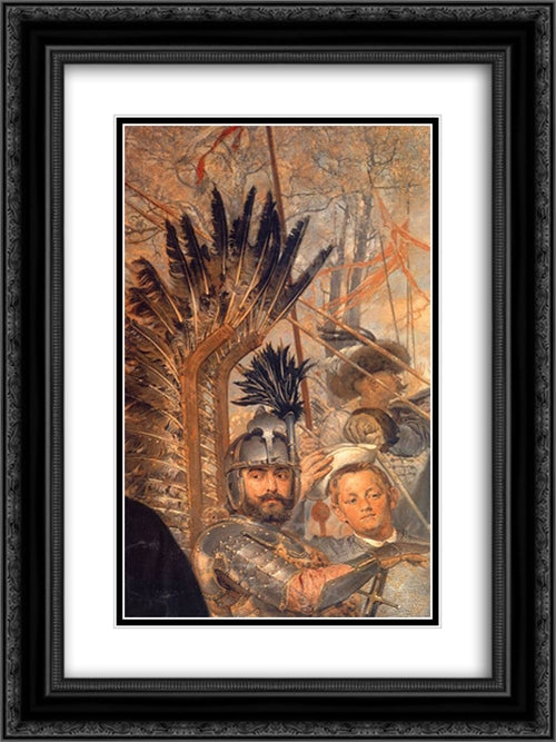 Hetman of the Polish crown in the 17th century 18x24 Black Ornate Wood Framed Art Print Poster with Double Matting by Matejko, Jan