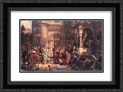 Immigration of the Jews 24x18 Black Ornate Wood Framed Art Print Poster with Double Matting by Matejko, Jan