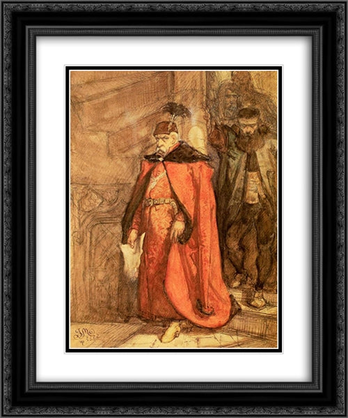 Jan Zamoyski 20x24 Black Ornate Wood Framed Art Print Poster with Double Matting by Matejko, Jan