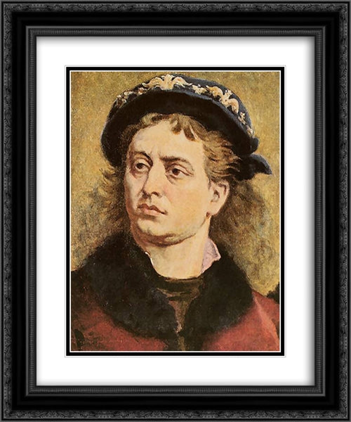 John Albert 20x24 Black Ornate Wood Framed Art Print Poster with Double Matting by Matejko, Jan