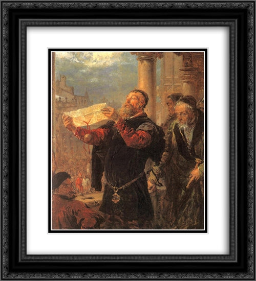 Judgement on Matejko 20x22 Black Ornate Wood Framed Art Print Poster with Double Matting by Matejko, Jan