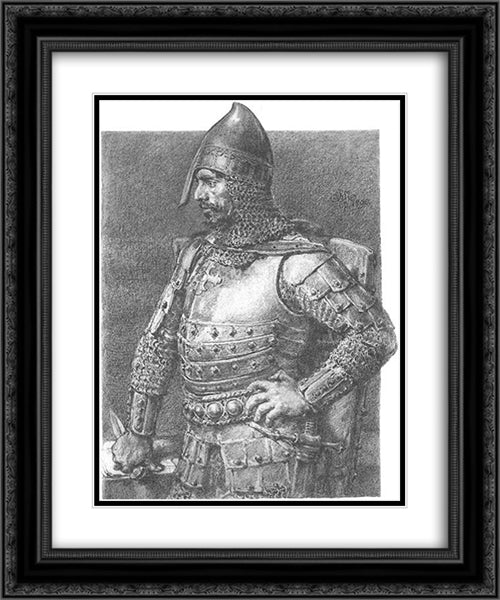 Konrad I of Masovia 20x24 Black Ornate Wood Framed Art Print Poster with Double Matting by Matejko, Jan