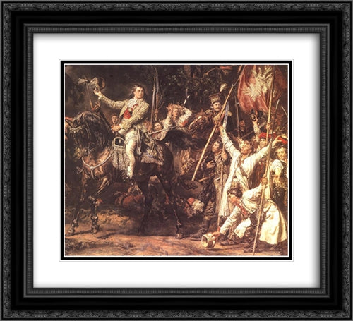 Kosciuszko Raclawice 22x20 Black Ornate Wood Framed Art Print Poster with Double Matting by Matejko, Jan