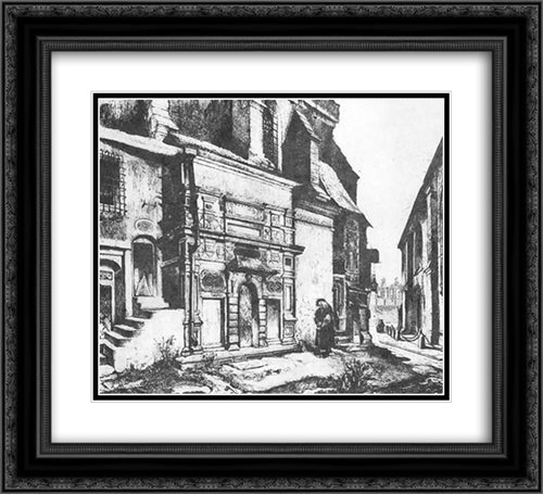 Krakow morgue 22x20 Black Ornate Wood Framed Art Print Poster with Double Matting by Matejko, Jan