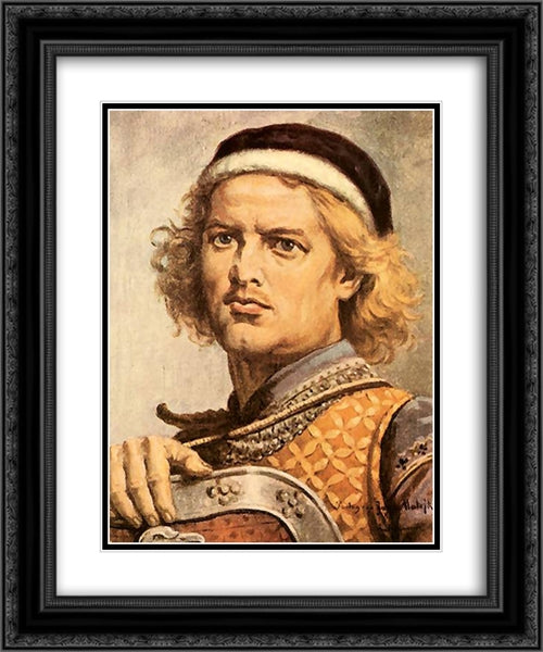 Leszek I the White 20x24 Black Ornate Wood Framed Art Print Poster with Double Matting by Matejko, Jan