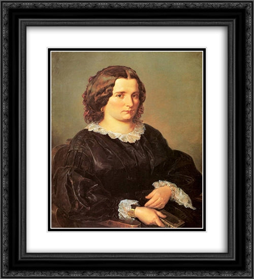 Maria Maurizio 20x22 Black Ornate Wood Framed Art Print Poster with Double Matting by Matejko, Jan