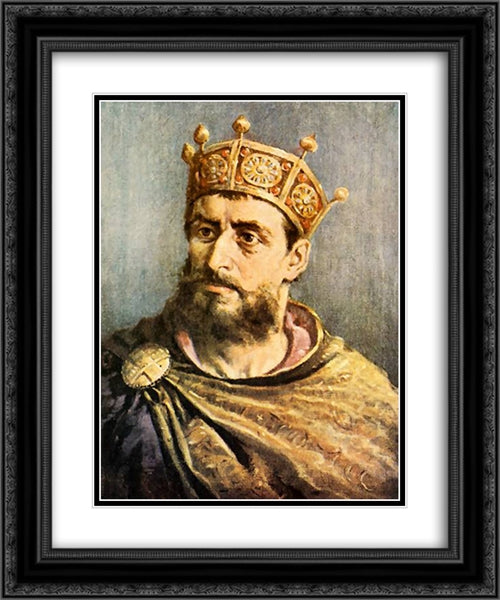 Mieszko II Lambert 20x24 Black Ornate Wood Framed Art Print Poster with Double Matting by Matejko, Jan