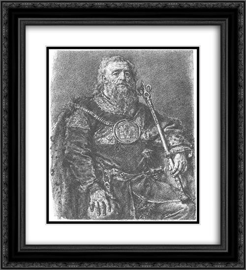 Mieszko III Stary 20x22 Black Ornate Wood Framed Art Print Poster with Double Matting by Matejko, Jan