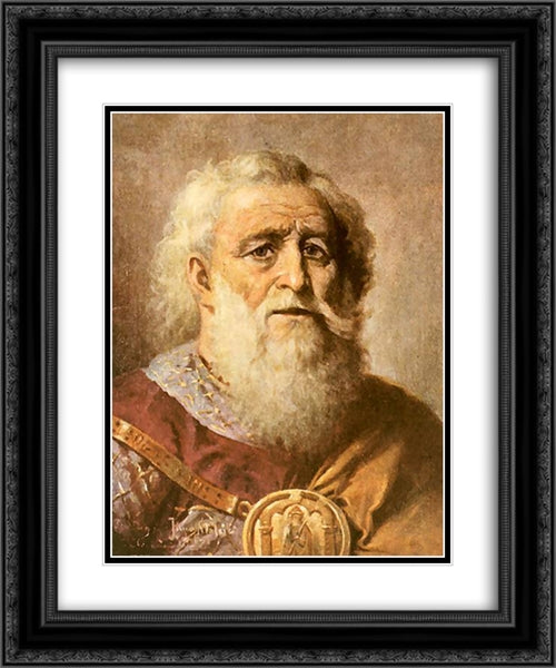 Mieszko the Old 20x24 Black Ornate Wood Framed Art Print Poster with Double Matting by Matejko, Jan