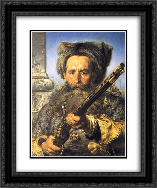 Ostafij Daszkiewicz 20x24 Black Ornate Wood Framed Art Print Poster with Double Matting by Matejko, Jan