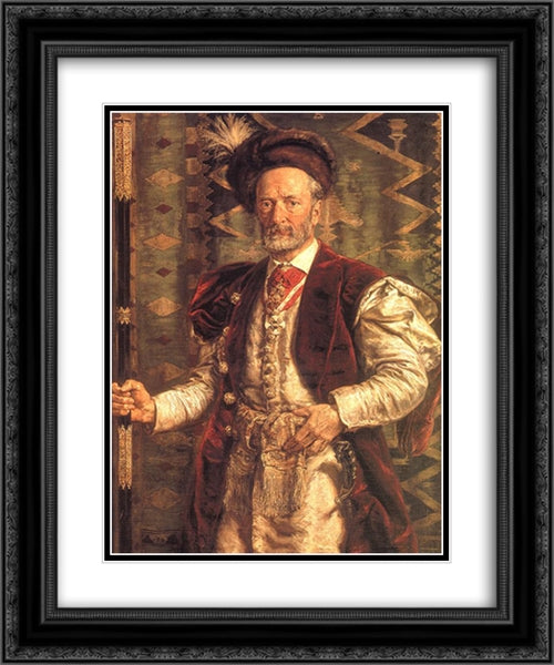 Portrait of Mikolaj Zyblikiewicz 20x24 Black Ornate Wood Framed Art Print Poster with Double Matting by Matejko, Jan