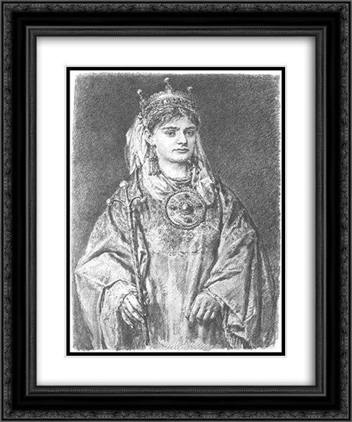 Richensa of Lotharingia 20x24 Black Ornate Wood Framed Art Print Poster with Double Matting by Matejko, Jan