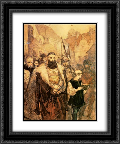 Samuel Zborowski 20x24 Black Ornate Wood Framed Art Print Poster with Double Matting by Matejko, Jan