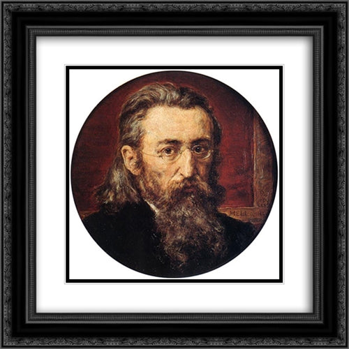 Self-portrait 20x20 Black Ornate Wood Framed Art Print Poster with Double Matting by Matejko, Jan