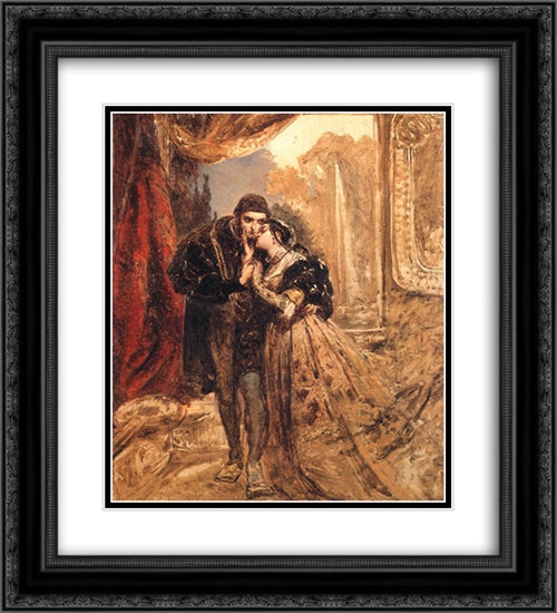 Sigmund and Barbara 20x22 Black Ornate Wood Framed Art Print Poster with Double Matting by Matejko, Jan