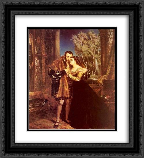 Sigmund and Barbara 20x22 Black Ornate Wood Framed Art Print Poster with Double Matting by Matejko, Jan