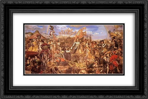 Sobieski II 24x16 Black Ornate Wood Framed Art Print Poster with Double Matting by Matejko, Jan