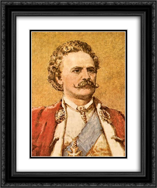 Stanislaw Leszczynski 20x24 Black Ornate Wood Framed Art Print Poster with Double Matting by Matejko, Jan