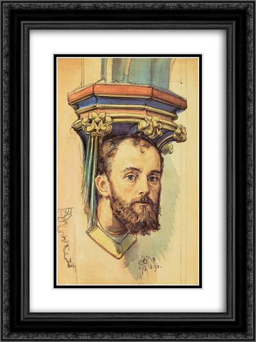 Tadeusz Stryjeriski 18x24 Black Ornate Wood Framed Art Print Poster with Double Matting by Matejko, Jan