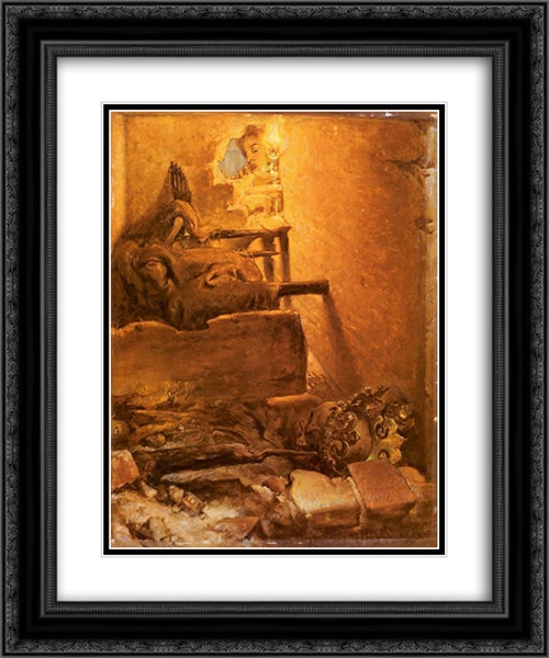 The interior of the tomb 20x24 Black Ornate Wood Framed Art Print Poster with Double Matting by Matejko, Jan