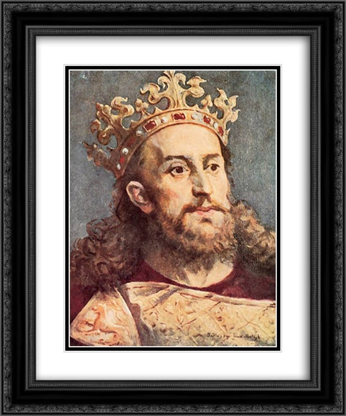 Wenceslaus II 20x24 Black Ornate Wood Framed Art Print Poster with Double Matting by Matejko, Jan