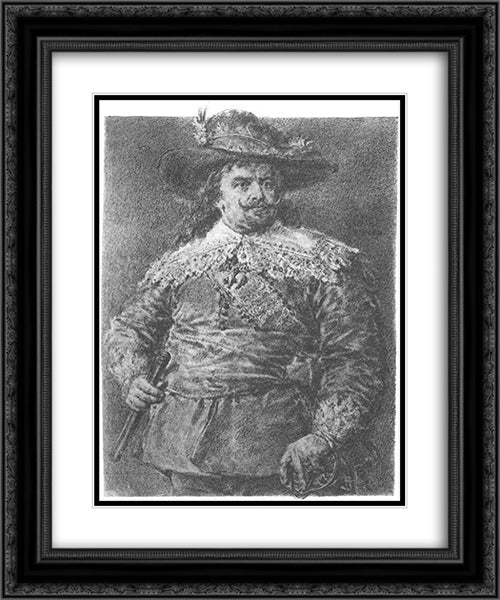 Wladyslaw IV Vasa 20x24 Black Ornate Wood Framed Art Print Poster with Double Matting by Matejko, Jan