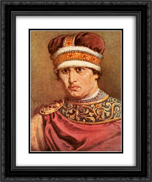 Wladyslaw the Exile 20x24 Black Ornate Wood Framed Art Print Poster with Double Matting by Matejko, Jan