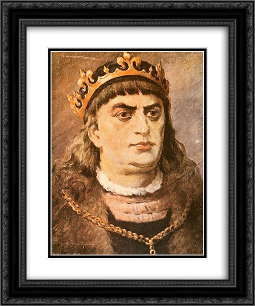 Zygmunt the Stary 20x24 Black Ornate Wood Framed Art Print Poster with Double Matting by Matejko, Jan