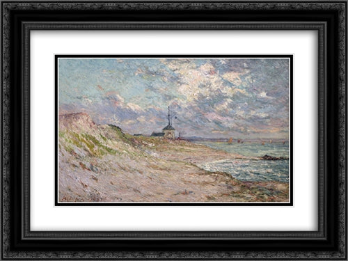 Semaphore of the Beg-Meil, Brittany 24x18 Black Ornate Wood Framed Art Print Poster with Double Matting by Maufra, Maxime