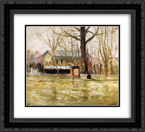 Flood (Joinville-le-Pont) 22x20 Black Ornate Wood Framed Art Print Poster with Double Matting by Maufra, Maxime