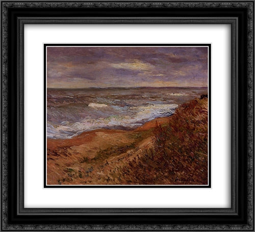 By the Sea 22x20 Black Ornate Wood Framed Art Print Poster with Double Matting by Maufra, Maxime