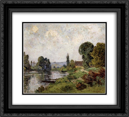 Landscape 22x20 Black Ornate Wood Framed Art Print Poster with Double Matting by Maufra, Maxime