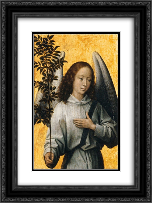 allegorical painting 18x24 Black Ornate Wood Framed Art Print Poster with Double Matting by Memling, Hans