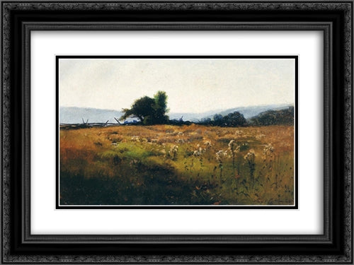 Mountain View from High Field 24x18 Black Ornate Wood Framed Art Print Poster with Double Matting by Metcalf, Willard