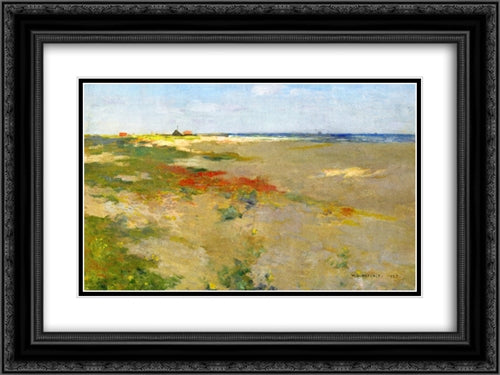 On the Suffolk Coast 24x18 Black Ornate Wood Framed Art Print Poster with Double Matting by Metcalf, Willard