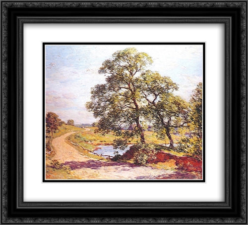 The Winding Road 22x20 Black Ornate Wood Framed Art Print Poster with Double Matting by Metcalf, Willard