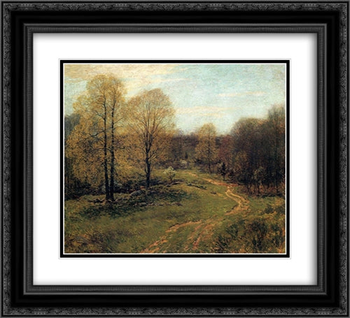 Prelude 22x20 Black Ornate Wood Framed Art Print Poster with Double Matting by Metcalf, Willard