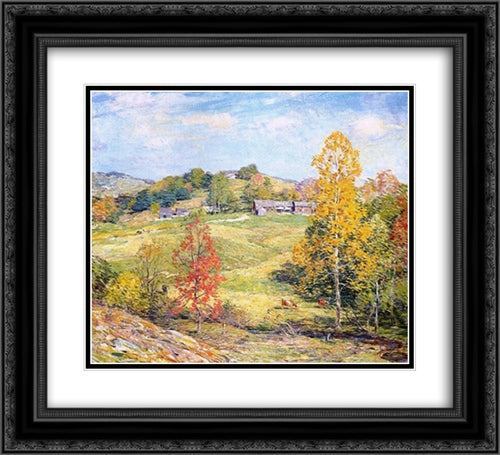 Sillon 22x20 Black Ornate Wood Framed Art Print Poster with Double Matting by Metcalf, Willard