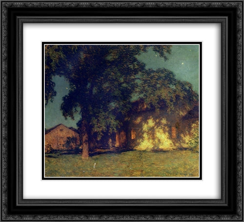 Summer Night (No. 2) 22x20 Black Ornate Wood Framed Art Print Poster with Double Matting by Metcalf, Willard